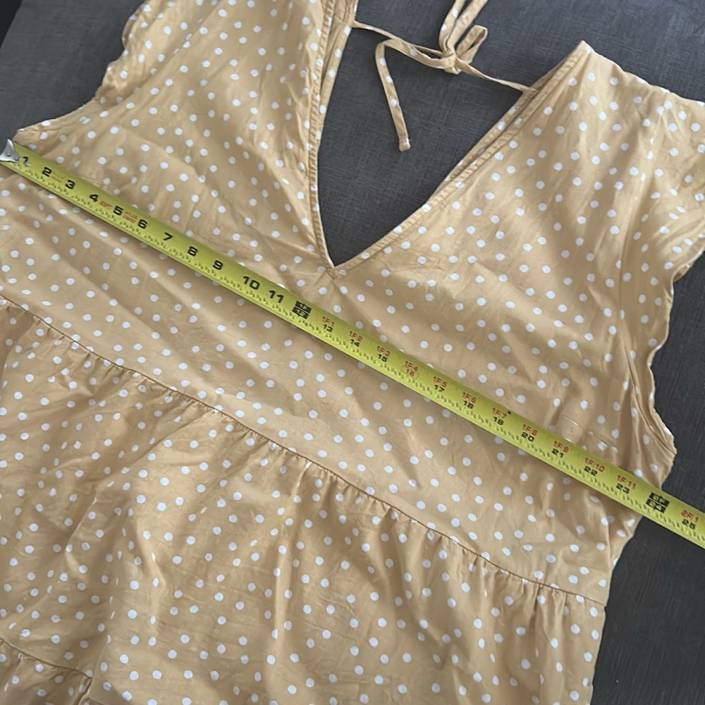 ABERCROMBIE & FITCH Yellow Polka Dot Linen Blend Dress Womens XL - Picture 8 of 8